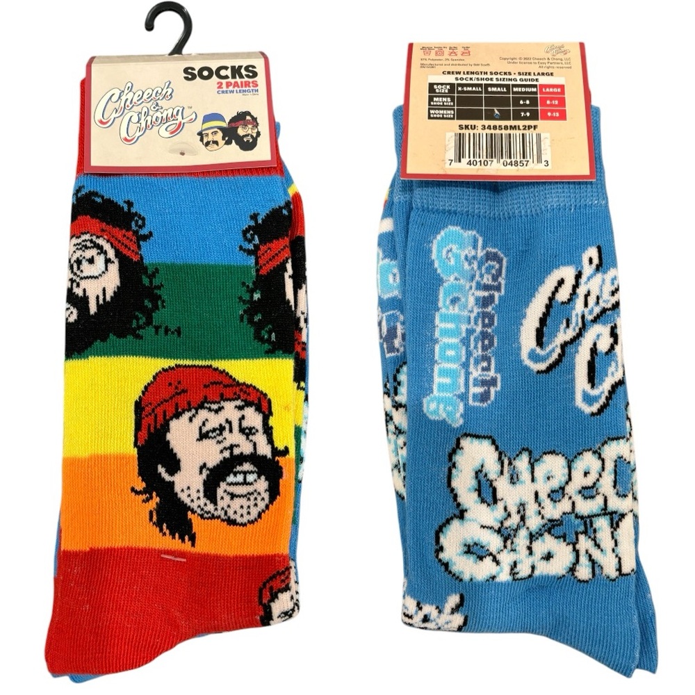 Cheech & Chong Rainbow Crew Socks 2 Pack